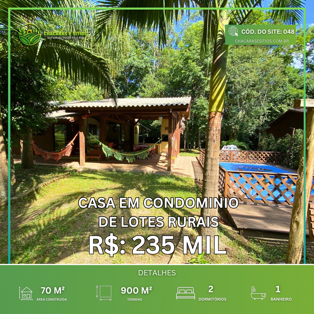 Chácara 2 dormitórios para venda, Centro em Maquiné | Ref.: 50